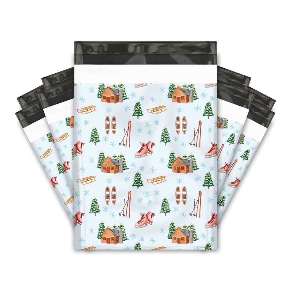 Christmas Snowfall Day Poly Mailers 10x13 Pack of 25 - Picture 3 of 9
